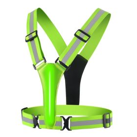 LED Night Running Riding Reflective Vest (Option: USB Rechargeable Green)