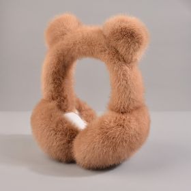Autumn And Winter Ear Warmer Earmuff (Option: Bear Earmuffs Brown)