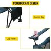 Folding Camp Chair 330 lbs Capacity w/ Footrest Mesh Lounge Chair, Cup Holder and Storage Bag