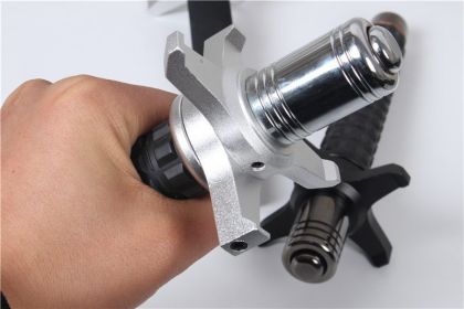 Block Knife Hand Guard Three Sections Stretchable Baton Alloy Steel Self-defense (Option: Small-White)
